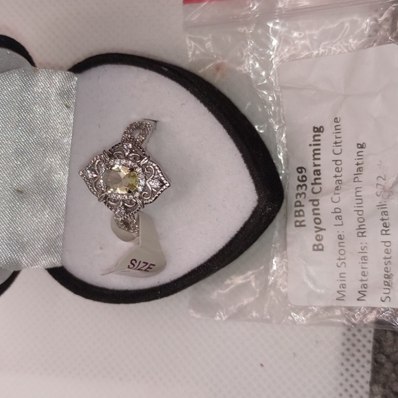 BOMB PARTY BEYOND CHARMING LAB CREATED CITRINE RHODIUM PLATING - Picture 6 of 7